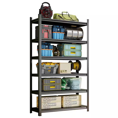 Garage Storage Rack, 6-Story Metal Shelves, Adjustable Pantry Organizer Partition Storage Unit, Black