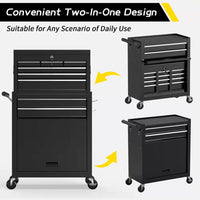 Heavy Duty 24 In. W X 13 In. D 8-Drawer Black Alloy Steel Rolling Tool Cabinet