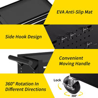 Heavy Duty 24 In. W X 13 In. D 8-Drawer Black Alloy Steel Rolling Tool Cabinet