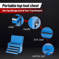 Tool Chest, 5-Drawer Rolling Tool Storage Cabinet with Detachable Top Tool Box