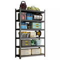 Garage Storage Rack, 6-Story Metal Shelves, Adjustable Pantry Organizer Partition Storage Unit, Black
