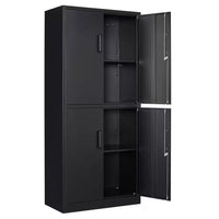 Garage Storage Cabinet 70.9" H X31.5" W 15.7" D in Black Steel Cabinet with 4 Shelves 2 Doors and Lock