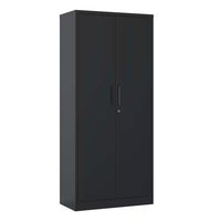 31.5 In. W X 71 In. H X 15.8 In. D Metal Freestanding Cabinet in Black with Lock for Home Gym Office School Garage