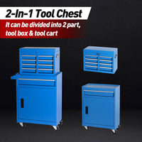 Tool Chest, 5-Drawer Rolling Tool Storage Cabinet with Detachable Top Tool Box