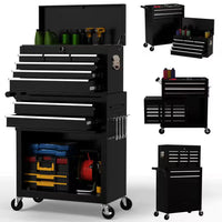 Heavy Duty 24 In. W X 13 In. D 8-Drawer Black Alloy Steel Rolling Tool Cabinet