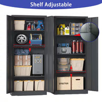 31.5 In. W X 71 In. H X 15.8 In. D Metal Freestanding Cabinet in Black with Lock for Home Gym Office School Garage