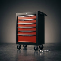 13 In. Rolling Metal Tool Chest with 4-Drawers, 20 In. 4-Drawer Tool Chest Cabinet with Ball Bearing Drawer Slides — Studio Shot