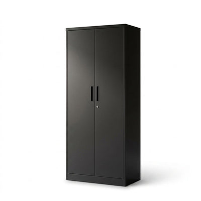 31.5 In. W X 71 In. H X 15.8 In. D Metal Freestanding Cabinet in Black with Lock for Home Gym Office School Garage