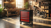 13 In. Rolling Metal Tool Chest with 4-Drawers, 20 In. 4-Drawer Tool Chest Cabinet with Ball Bearing Drawer Slides — Lifestyle